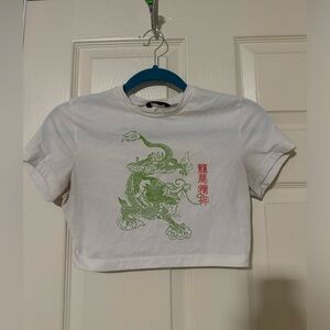 Shein Chinese Dragon Crop Top Size XS